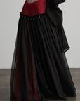 DOINDULGE Mesh Layered Maxi Skirt