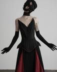 DOINDULGE Black Mesh Corset Bandeau Top