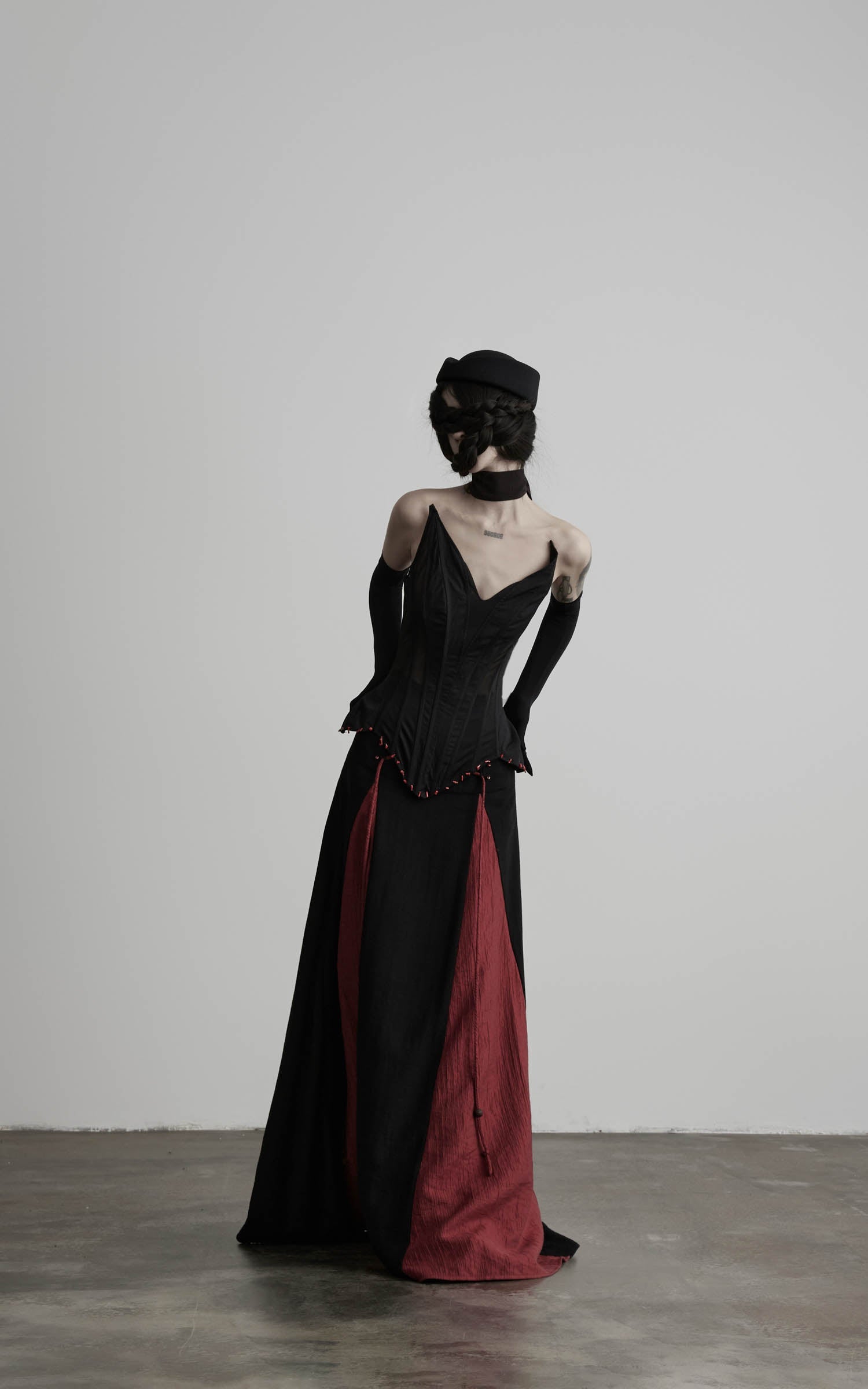 DOINDULGE Black Mesh Corset Bandeau Top