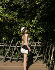 Rase le sol Lace Trim Rose Camisole & Tiered Mini Skirt Set