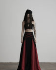 DOINDULGE Gothic Lace-Up Maxi Skirt
