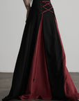DOINDULGE Gothic Lace-Up Maxi Skirt