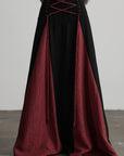 DOINDULGE Gothic Lace-Up Maxi Skirt