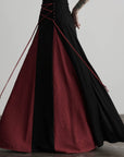 DOINDULGE Gothic Lace-Up Maxi Skirt