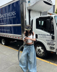 WARDEN EDGE Crystal Embellished Wide-Leg Denim Pants