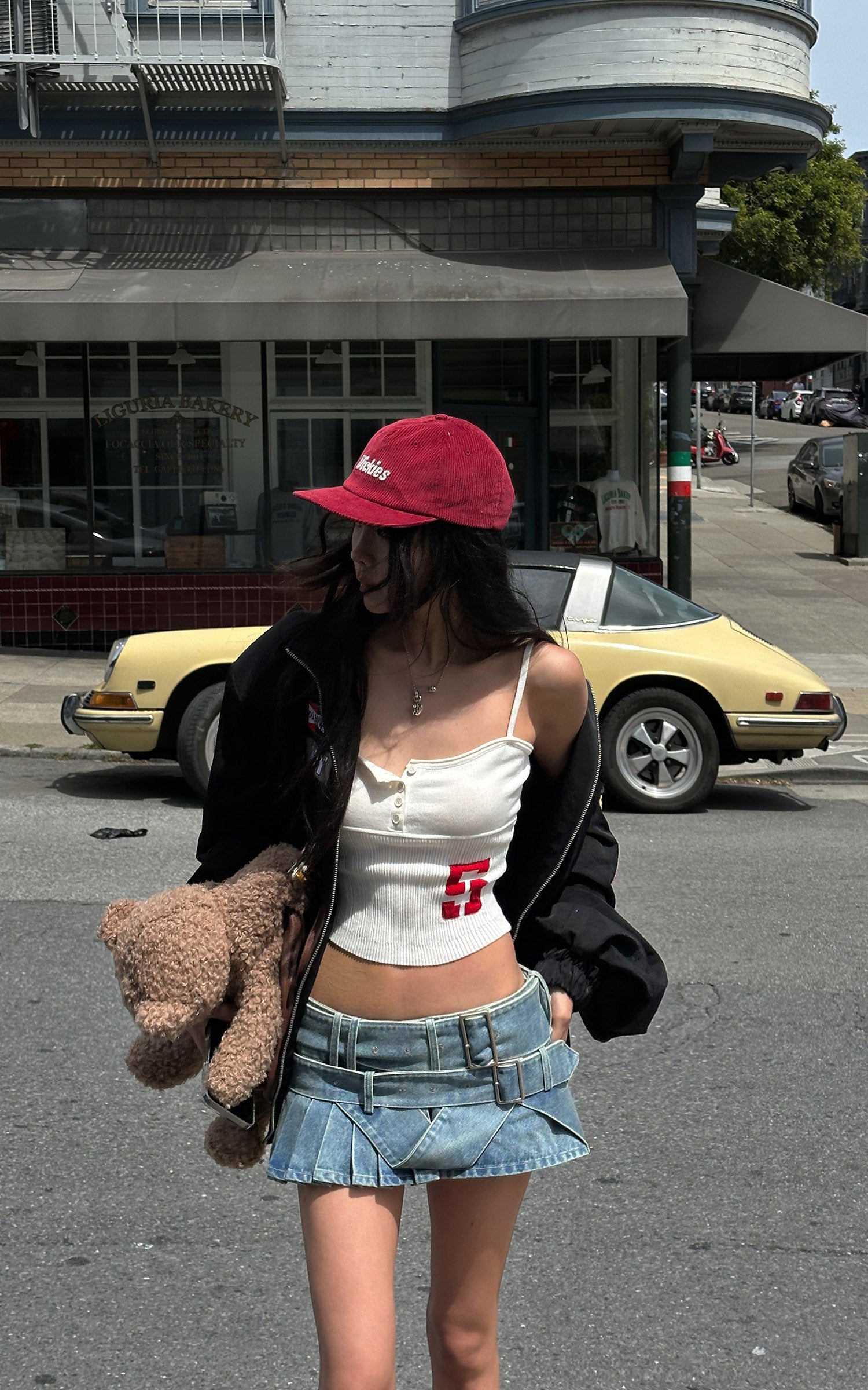 WARDEN EDGE Wool Varsity Number Knit Cami Top