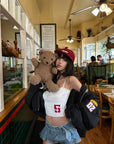 WARDEN EDGE Wool Varsity Number Knit Cami Top