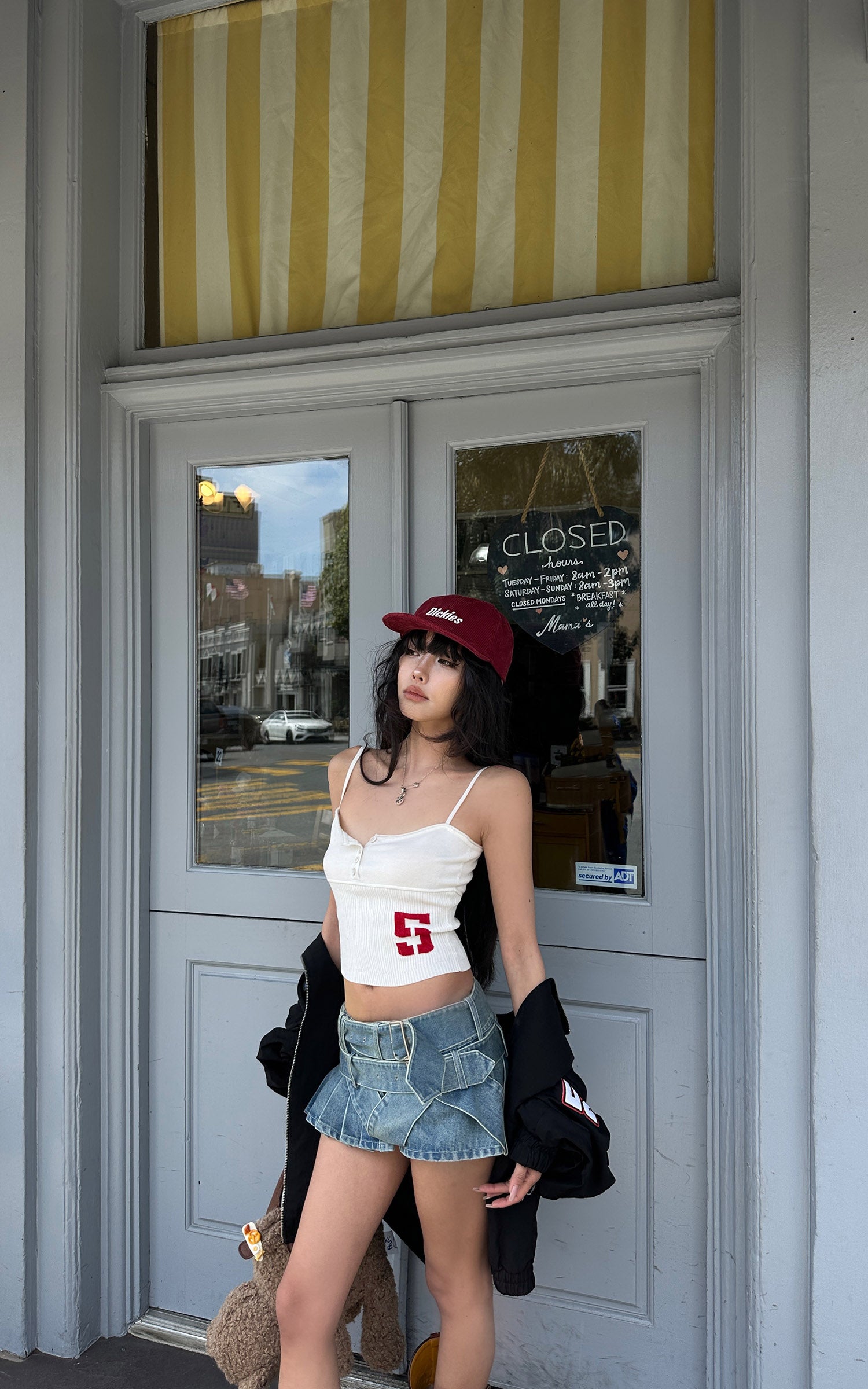 WARDEN EDGE Wool Varsity Number Knit Cami Top