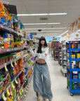 WARDEN EDGE Crystal Embellished Wide-Leg Denim Pants