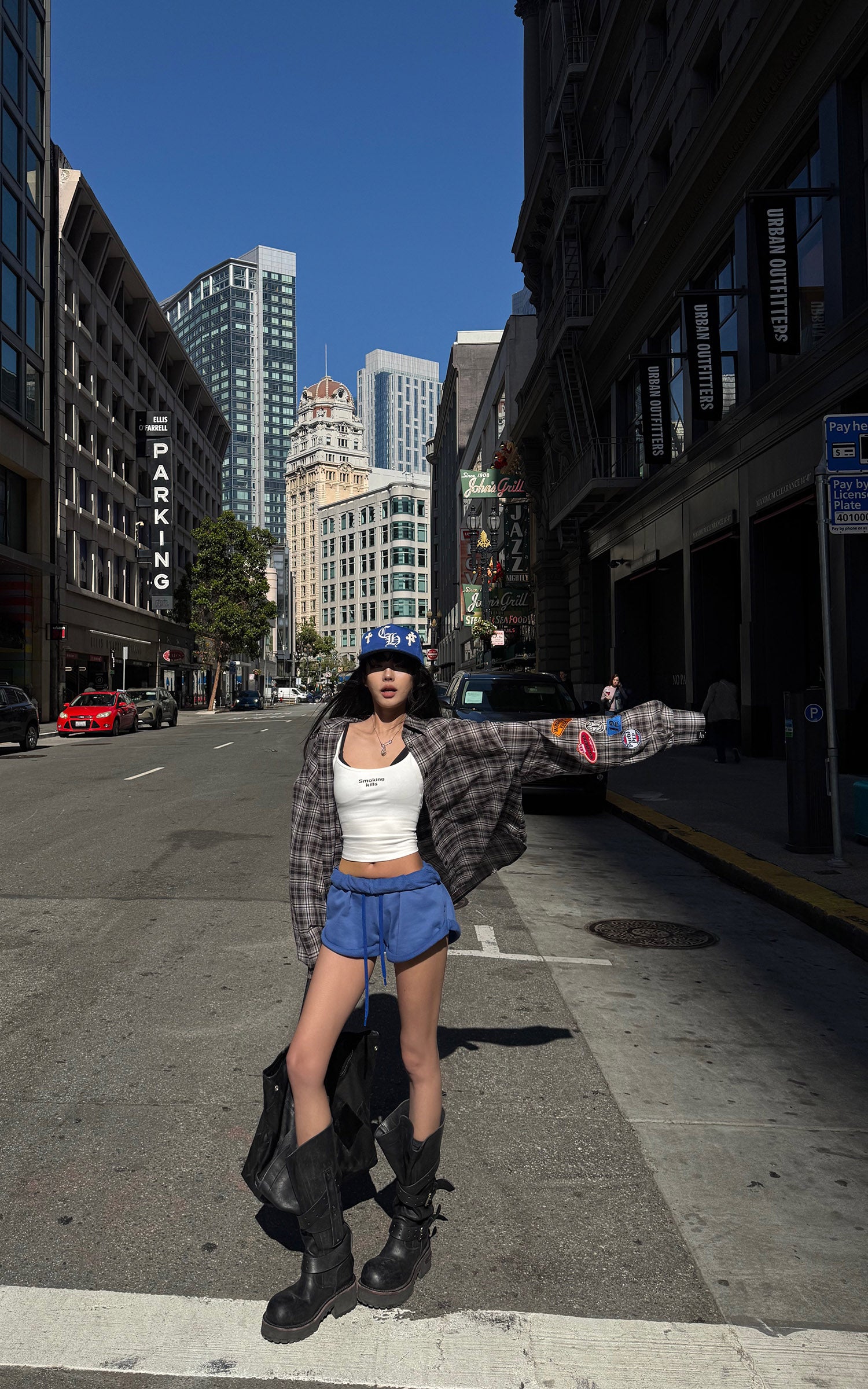 WARDEN EDGE Patchwork Plaid Oversized Shirt