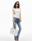 IAMXIAA Low-Rise Washed Skinny Denim Pants