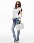 IAMXIAA Low-Rise Washed Skinny Denim Pants