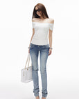 IAMXIAA Low-Rise Washed Skinny Denim Pants