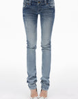 IAMXIAA Low-Rise Washed Skinny Denim Pants