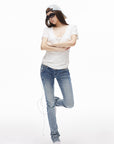 IAMXIAA Low-Rise Washed Skinny Denim Pants