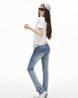IAMXIAA Low-Rise Washed Skinny Denim Pants