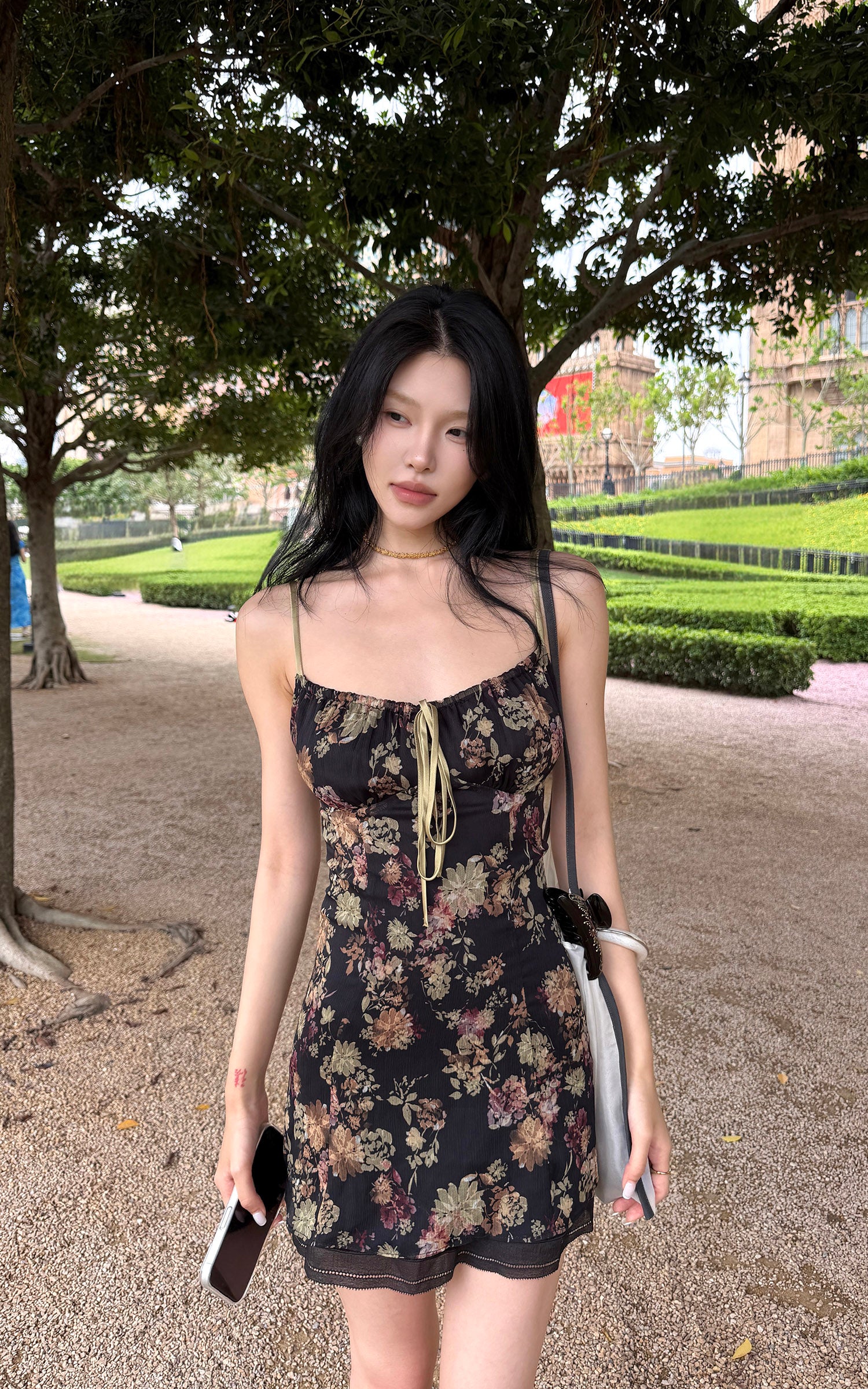 Hydrae Vintage Floral Slip Mini Dress