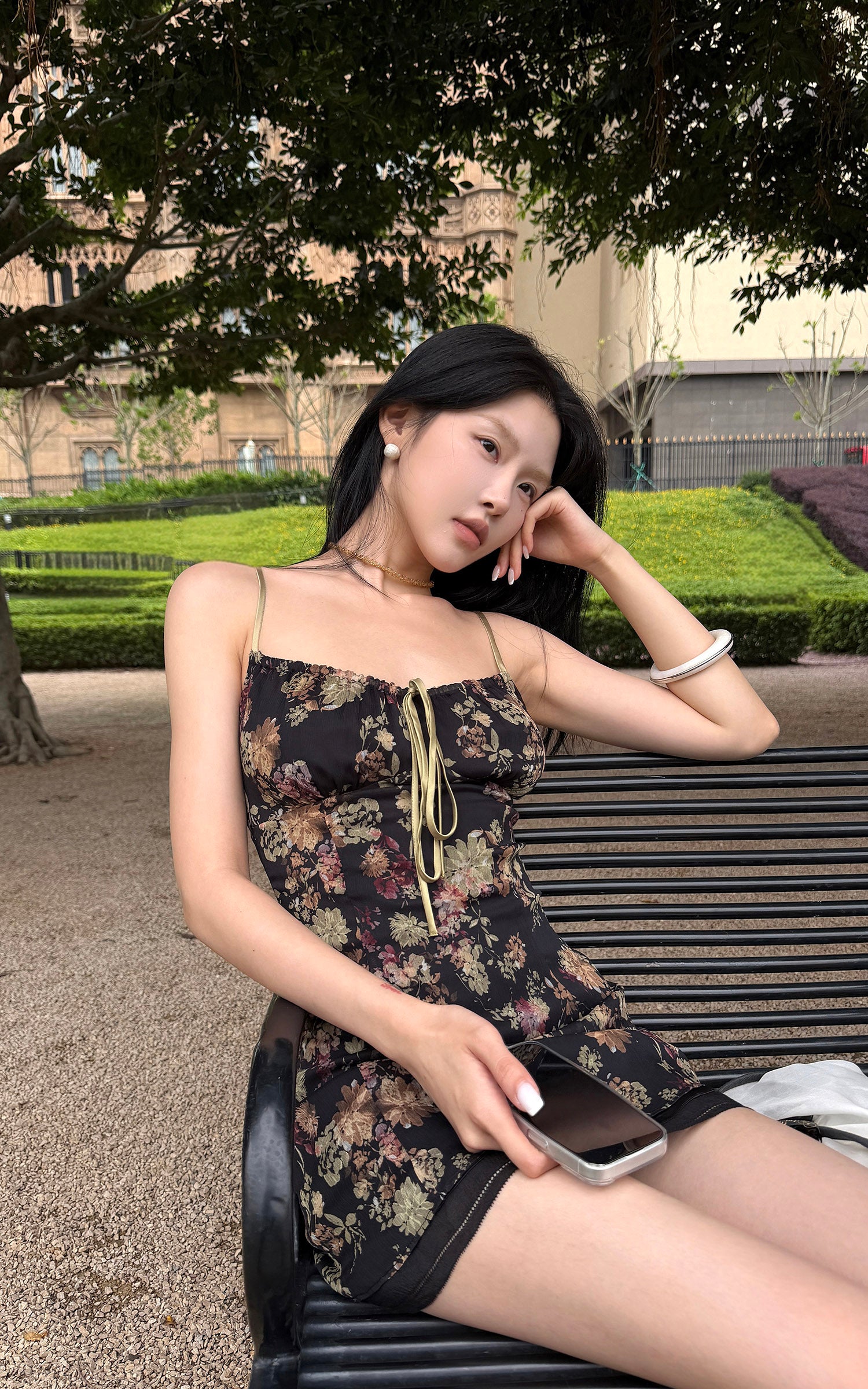 Hydrae Vintage Floral Slip Mini Dress