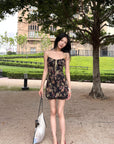 Hydrae Vintage Floral Slip Mini Dress
