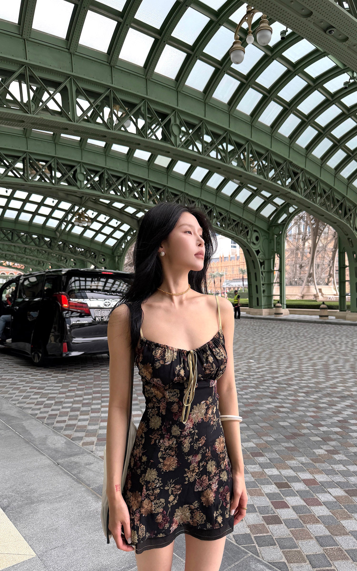 Hydrae Vintage Floral Slip Mini Dress