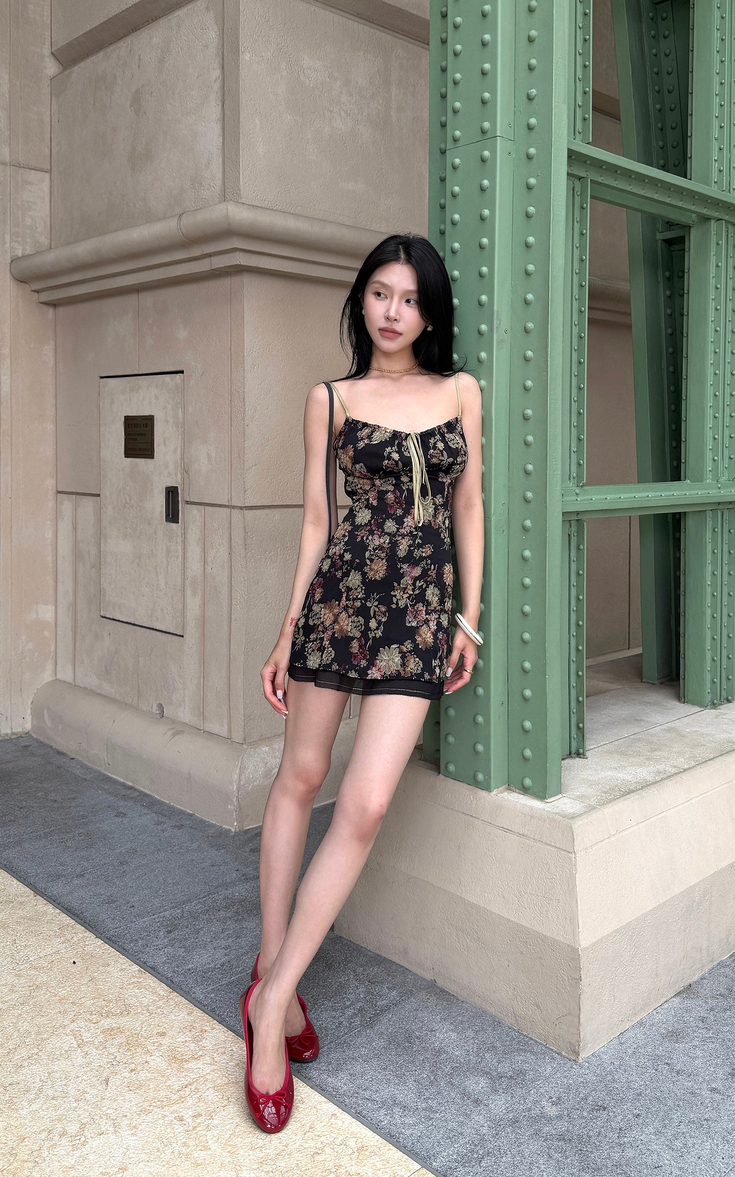 Hydrae Vintage Floral Slip Mini Dress
