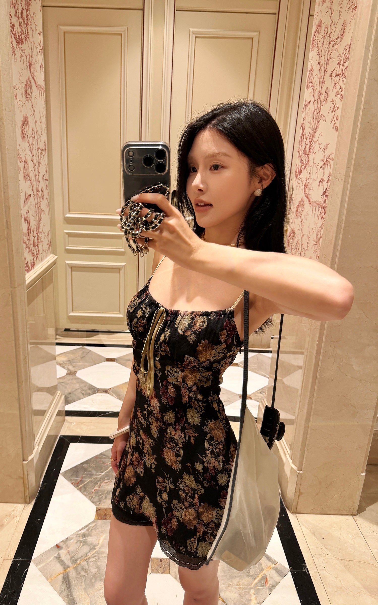 Hydrae Vintage Floral Slip Mini Dress