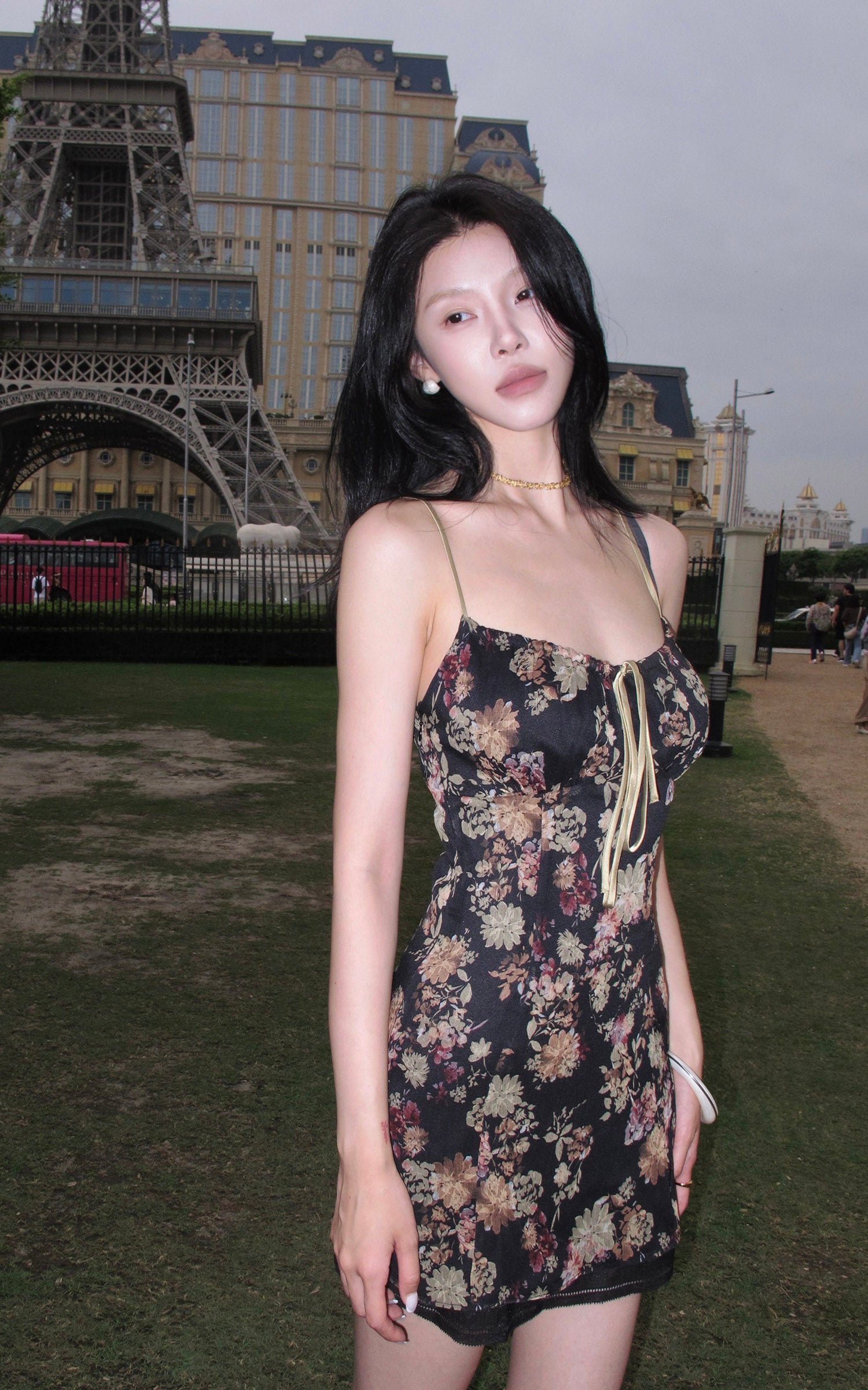 Hydrae Vintage Floral Slip Mini Dress