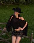 ROVENTE Lace Fringe Mini Skirt