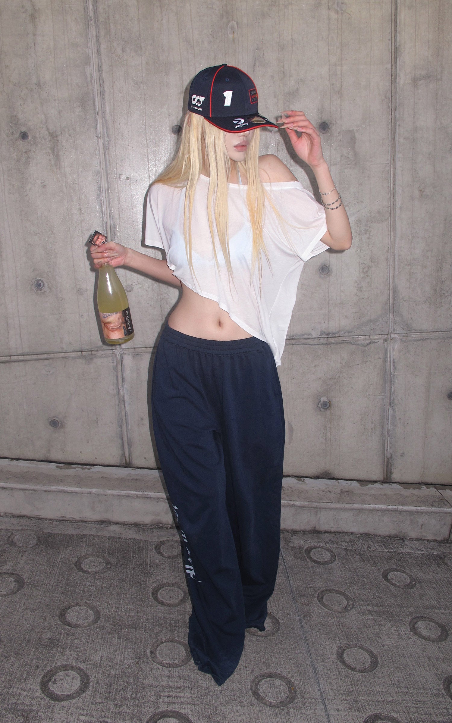 Rase le sol Asymmetric Tee &amp; Halter Bra Set
