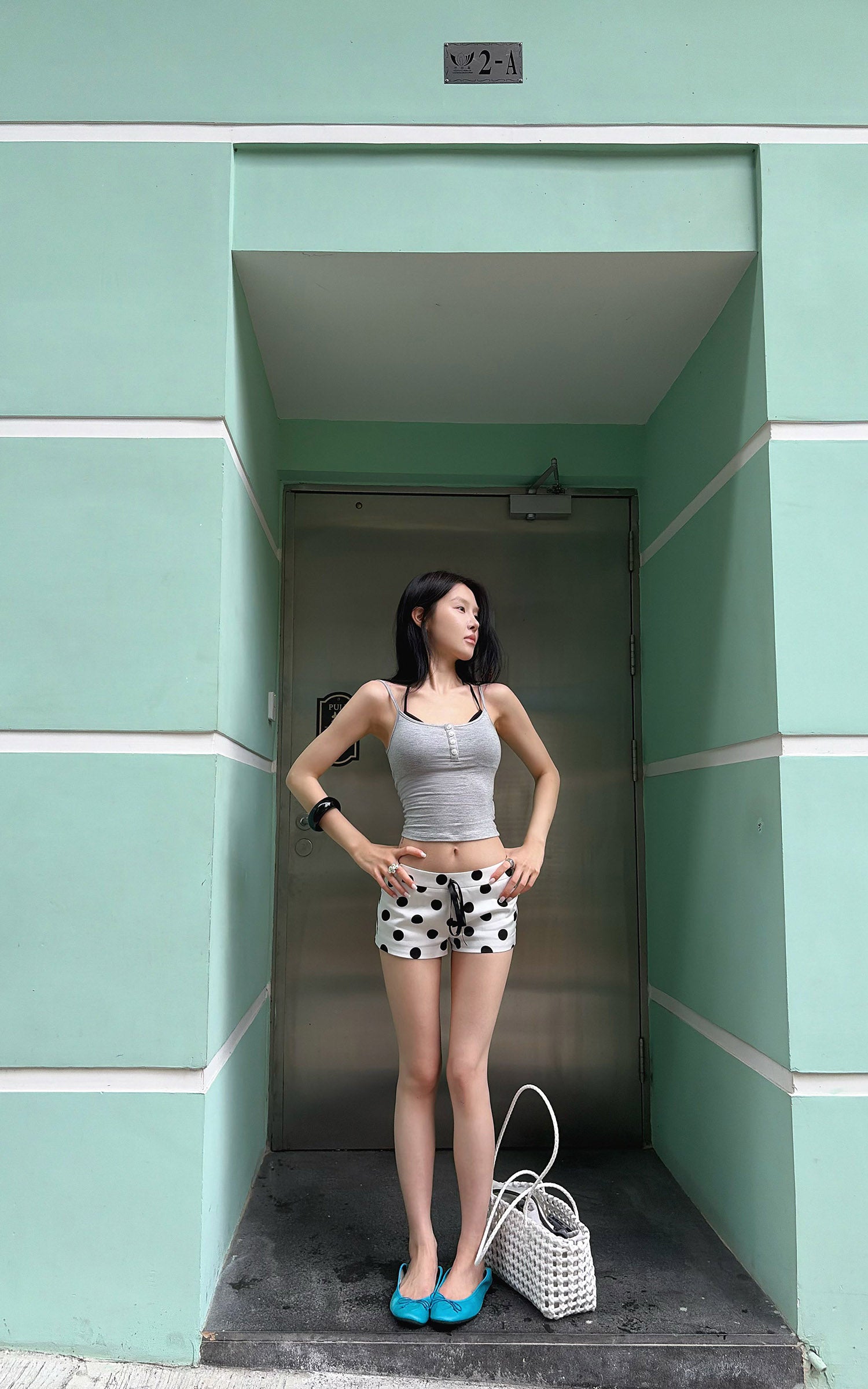 Hydrae 도트 리본 마이크로 쇼츠