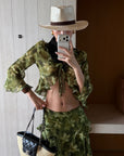 ROVENTE Floral Ruffle Shirt & Skirt Set