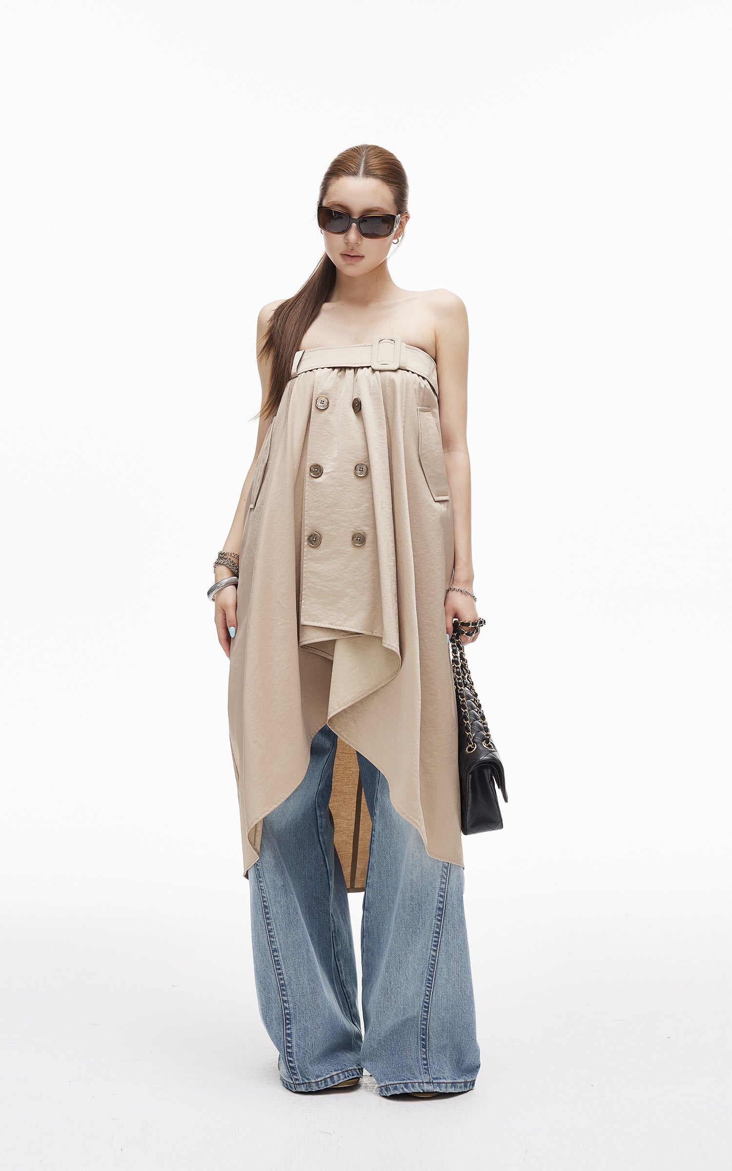 IAMXIAA Convertible Trench Bandeau Top