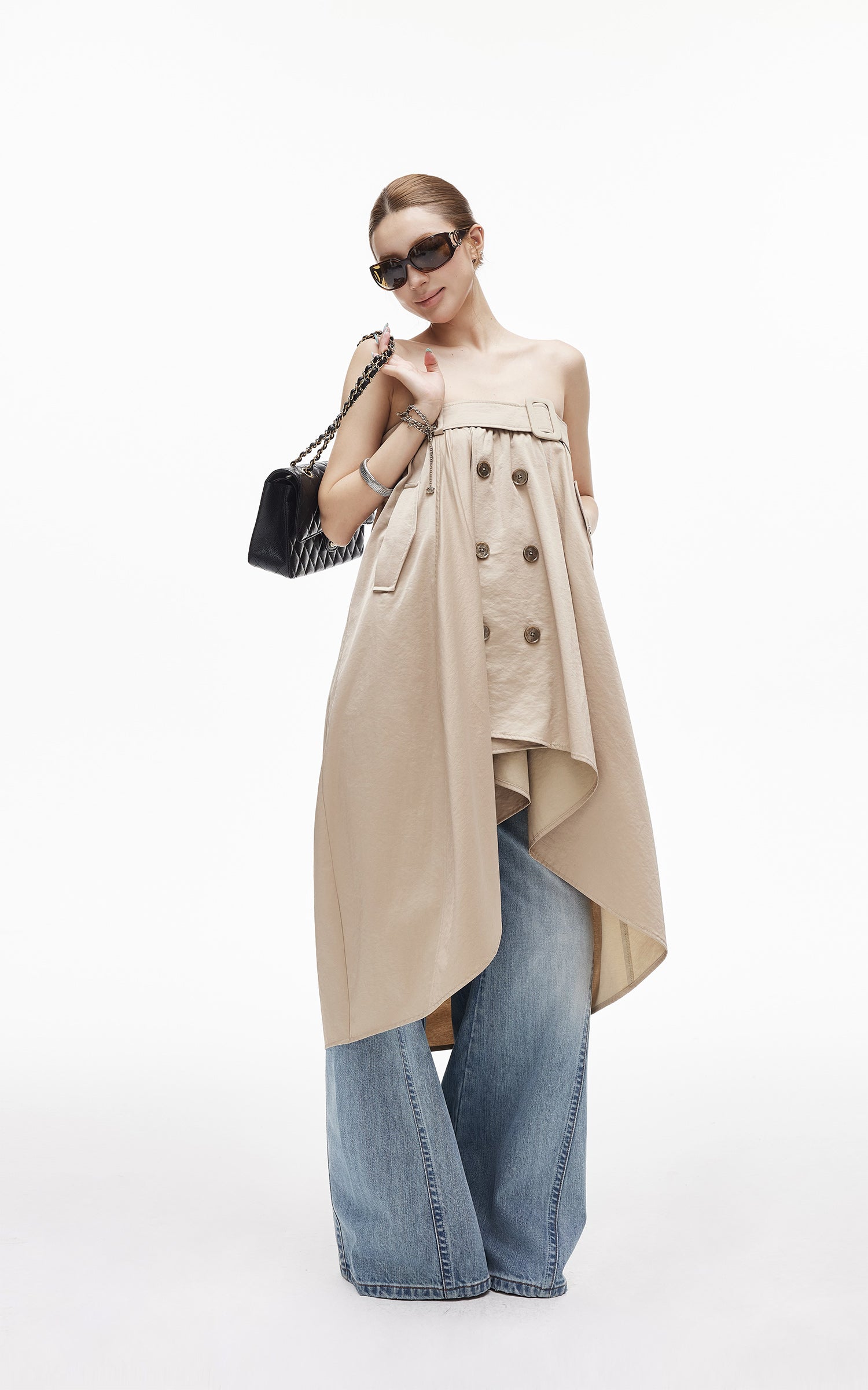 IAMXIAA Convertible Trench Bandeau Top