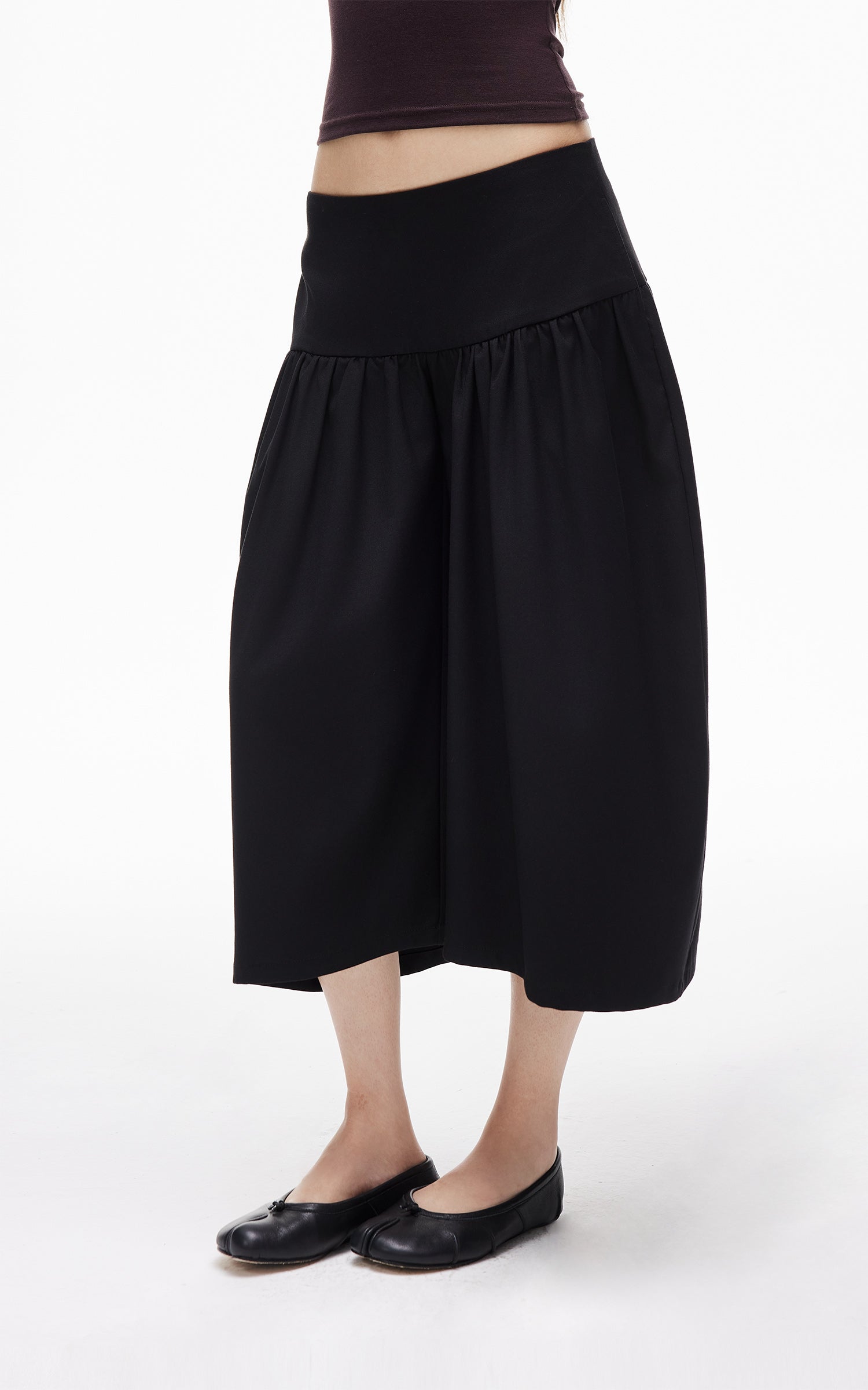IAMXIAA Pantalon culotte ballon taille basse