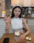 Hydrae 라인스톤 로고 핏 탱크탑 탑