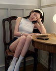 Hydrae 라인스톤 로고 핏 탱크탑 탑