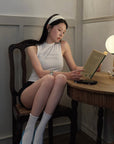 Hydrae 라인스톤 로고 핏 탱크탑 탑