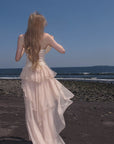 Rase le sol Draped Tube Top & Layered Tulle Skirt Set
