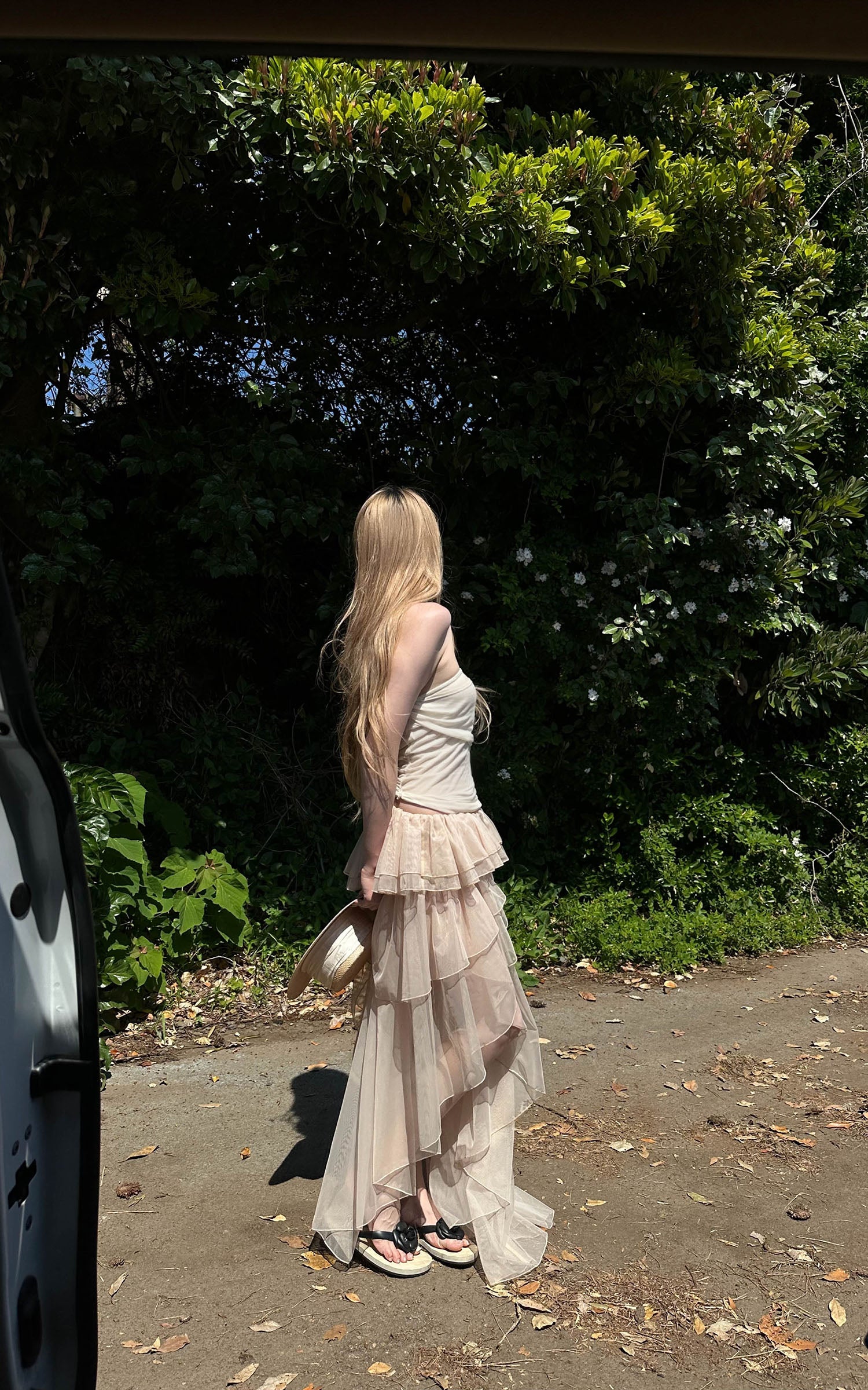 Rase le sol Draped Tube Top &amp; Layered Tulle Skirt Set