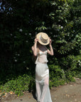 Rase le sol Rose Veil Camisole & Sheer Skirt Set