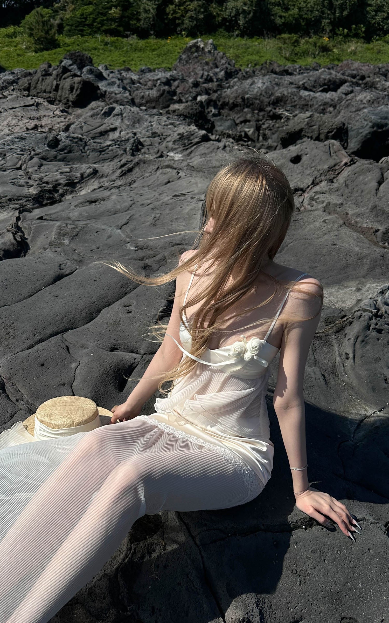 Rase le sol Rose Veil Camisole &amp; Sheer Skirt Set