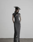 DOINDULGE Mandarin Collar Cheongsam Maxi Dress