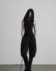 DOINDULGE Hooded Draped Sleeveless Knit Top