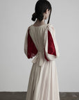 DOINDULGE Square Neck Puff Sleeve Maxi Dress