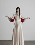 DOINDULGE Square Neck Puff Sleeve Maxi Dress