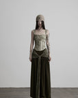 DOINDULGE Draped Wrap Waist Maxi Skirt