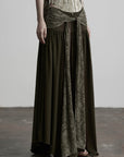 DOINDULGE Draped Wrap Waist Maxi Skirt
