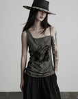 DOINDULGE Spider Web Mesh Cami Top