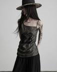 DOINDULGE Spider Web Mesh Cami Top