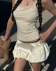 WARDEN EDGE Embroidered Balloon Mini Shorts